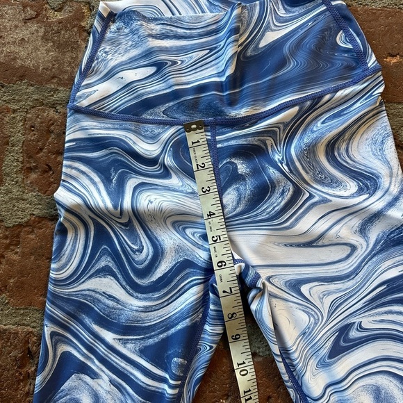 Carbon38 Marble Swirl Blue & White High-Waisted High Rise Workout Leggings Small - Picture 7 of 16
